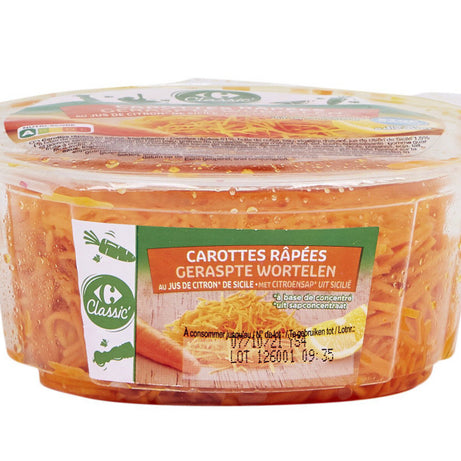 Carottes Râpés au jus de citron 300g - ARSHPRIX