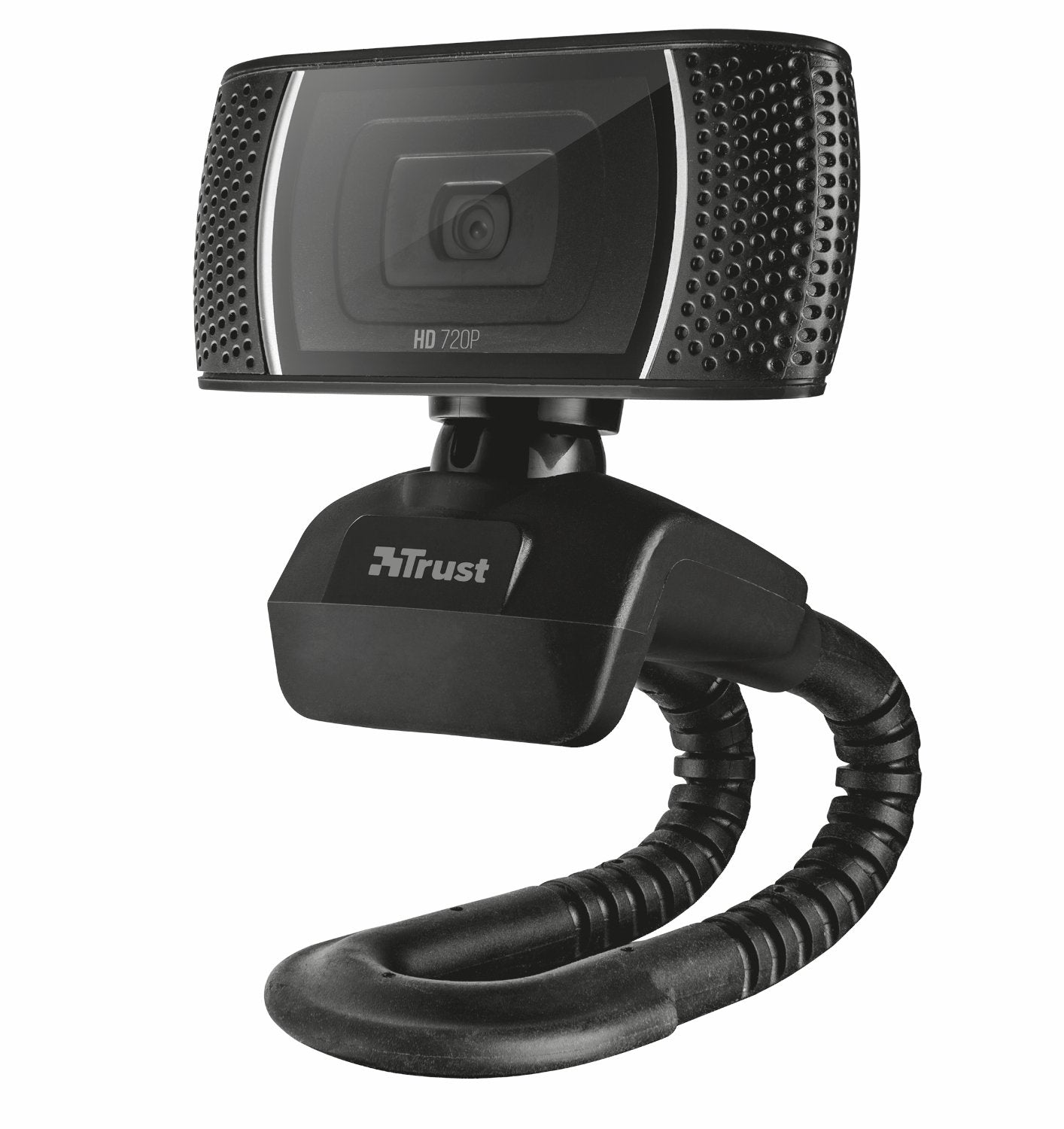 Trust Trino Webcam HD avec Micro Intégré, 1280x720, USB 2.0, Bouton de Capture, Web Caméra pour PC, Ordinateur Portable, Laptop, Macbook, Mac, Video, Youtube, Skype, Teams, Zoom - Noir