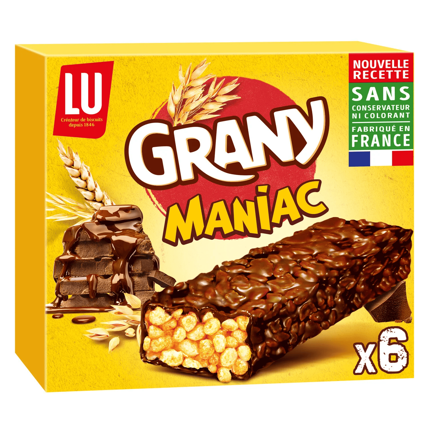 Barres de céréales au chocolat et aux céréales Maniac Grany LU - ARSHPRIX