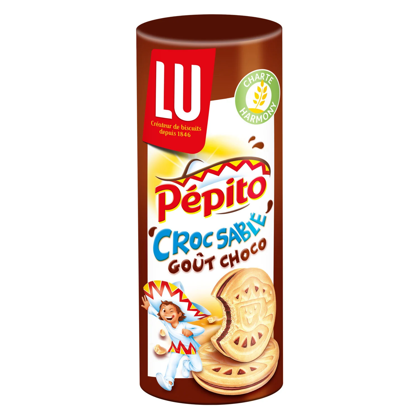 Biscuits fourrés au chocolat au lait Croc Sablé Pepito LU - ARSHPRIX