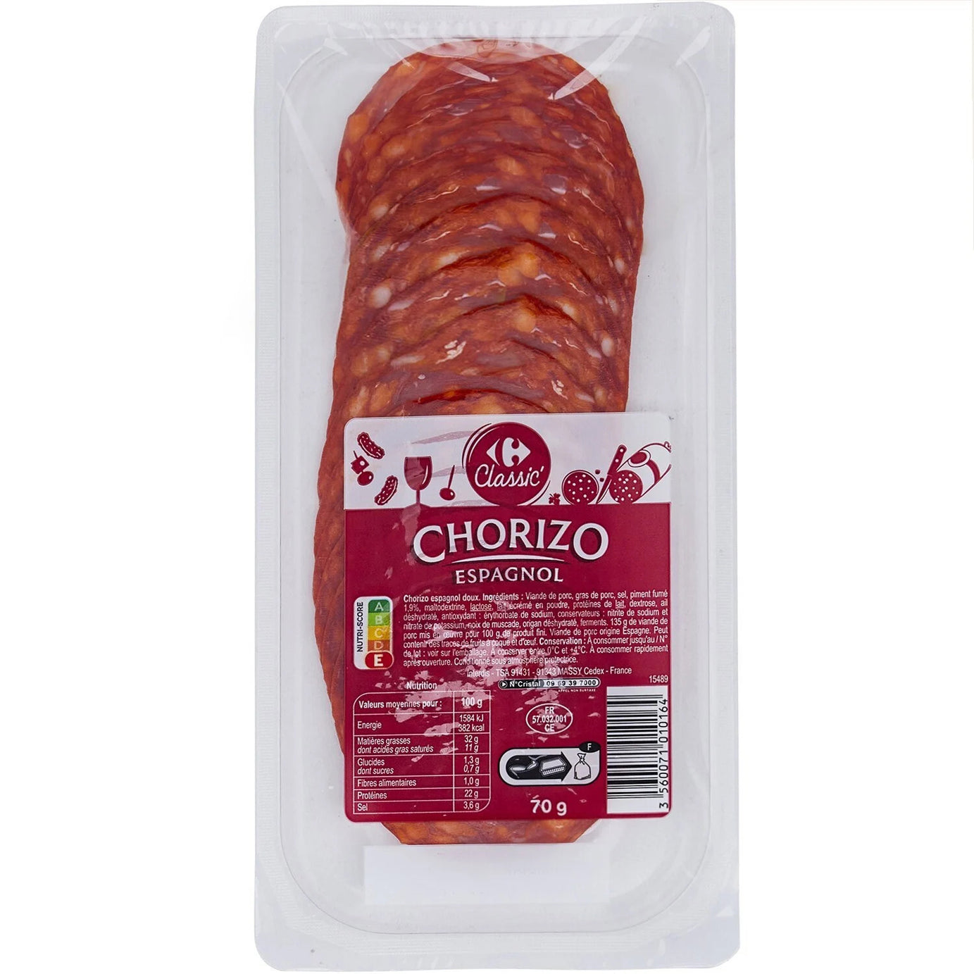 Chorizo espagnol CARREFOUR CLASSIC' - ARSHPRIX