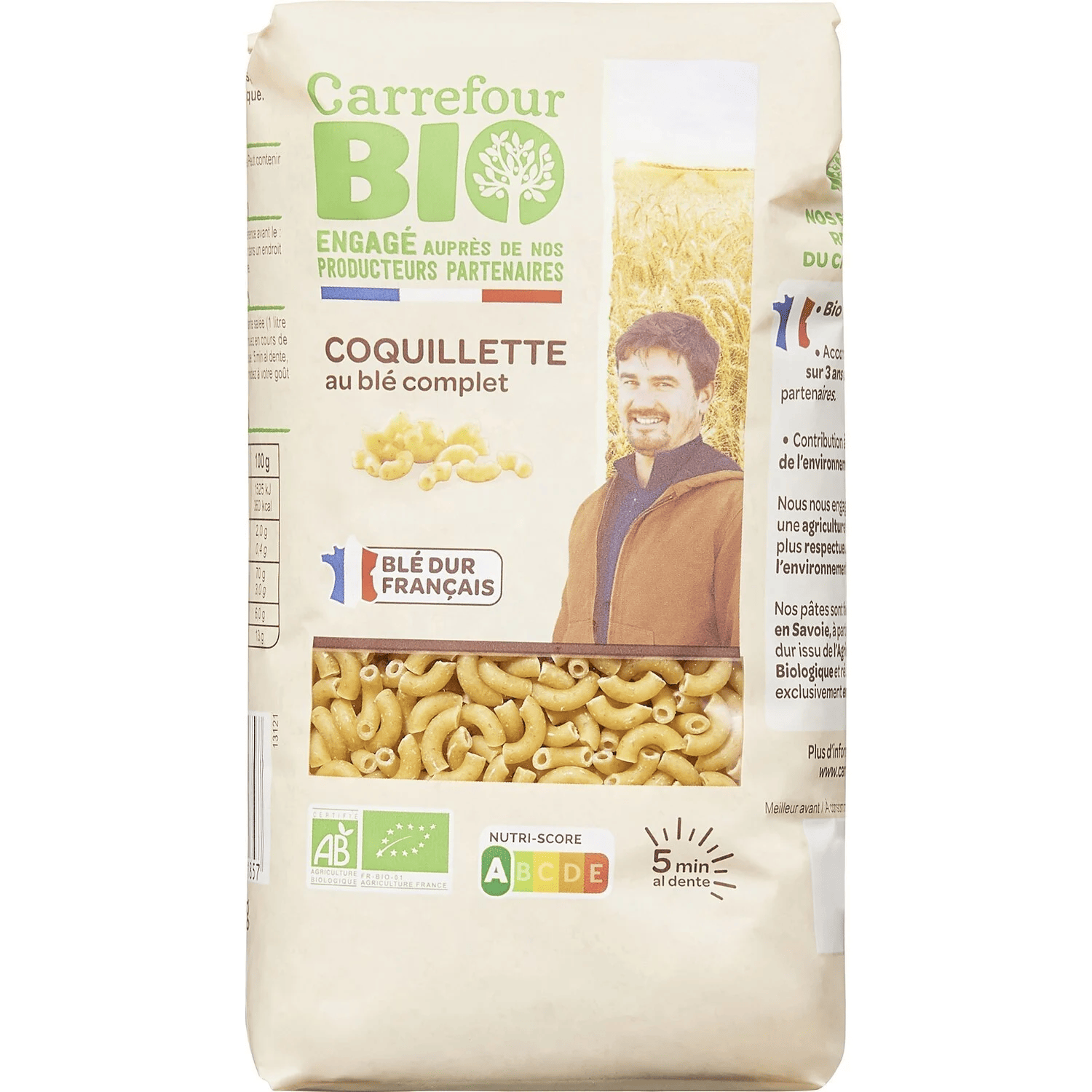 Coquillette bio au blé complet - ARSHPRIX