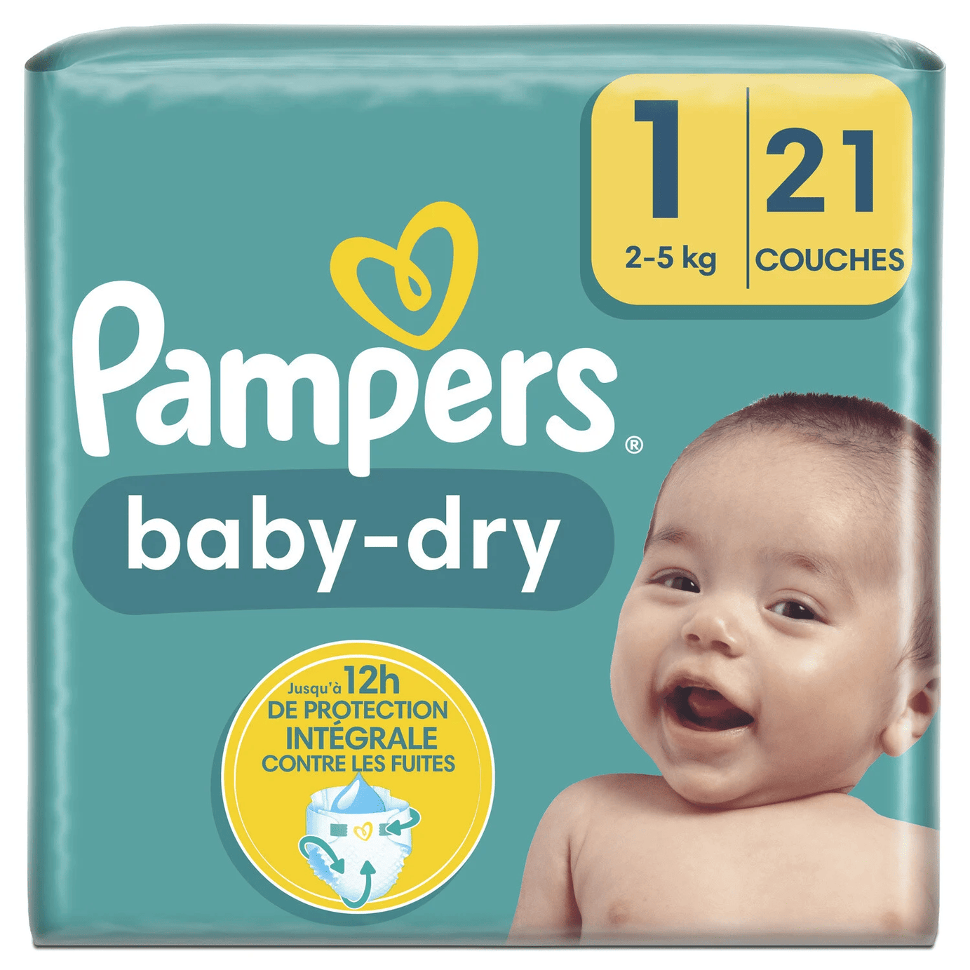 Couches Bébé Baby-Dry Taille 1 2Kg-5Kg PAMPERS - ARSHPRIX