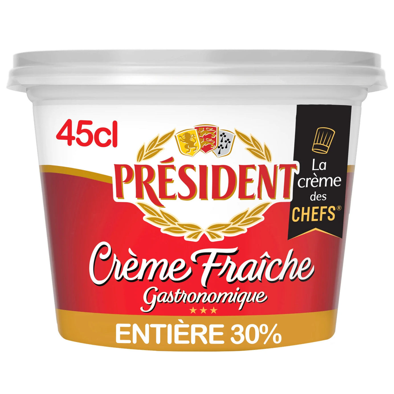 Crème Fraîche Entière Epaisse Excellente Tenue En Cuisson 30% Mat.Gr. PRESIDENT