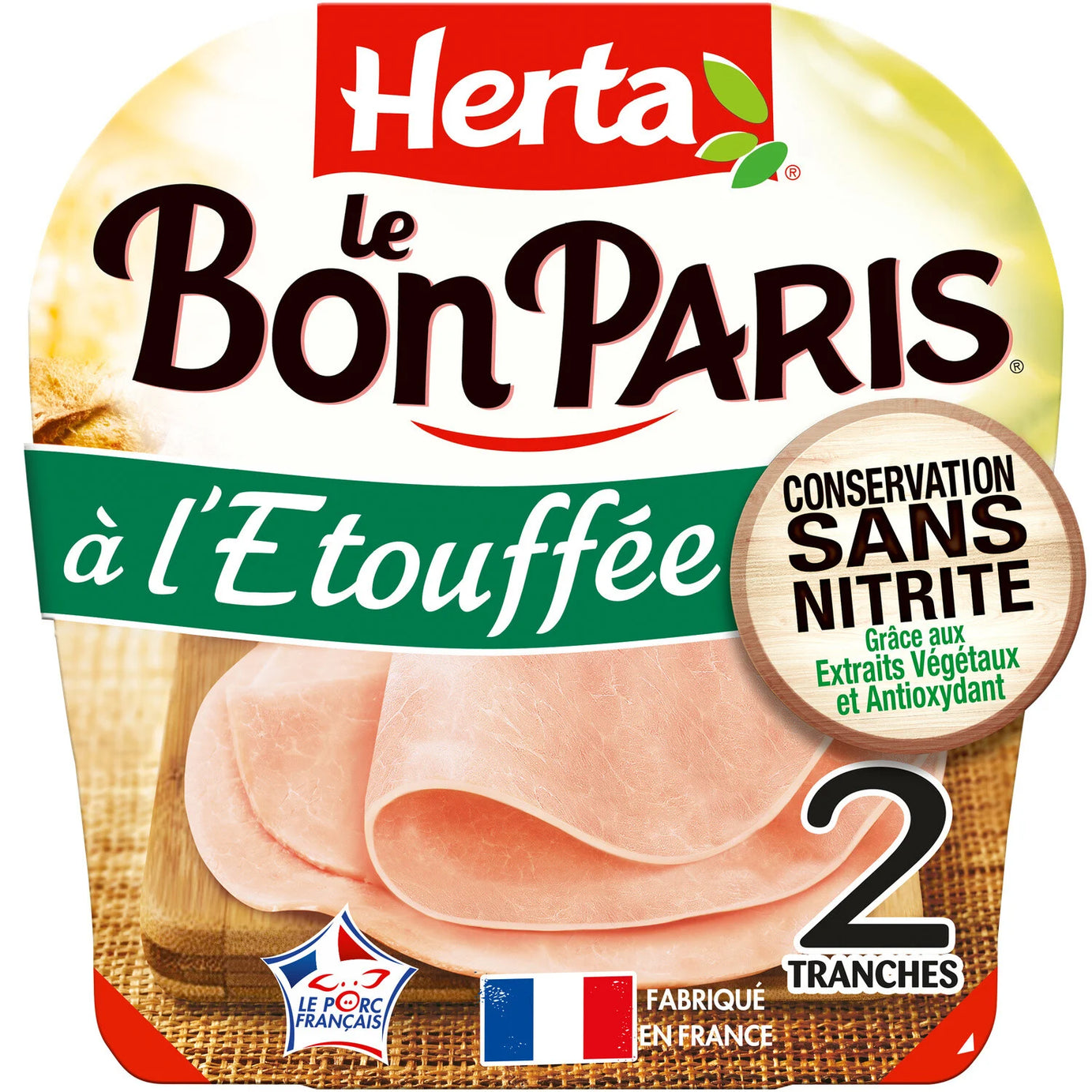 Jambon à l'étouffé conservation sans nitrite Le Bon Paris HERTA - ARSHPRIX