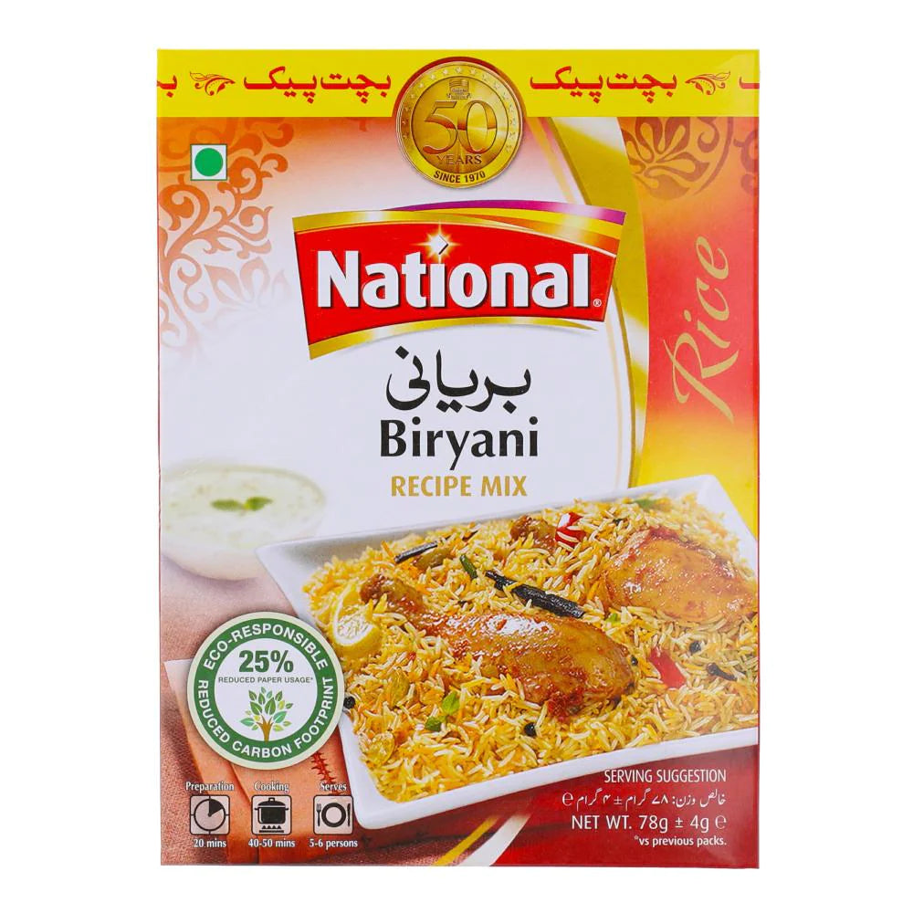 National Mélange d'épice Biryani masala - pour riz pilaf - 78g