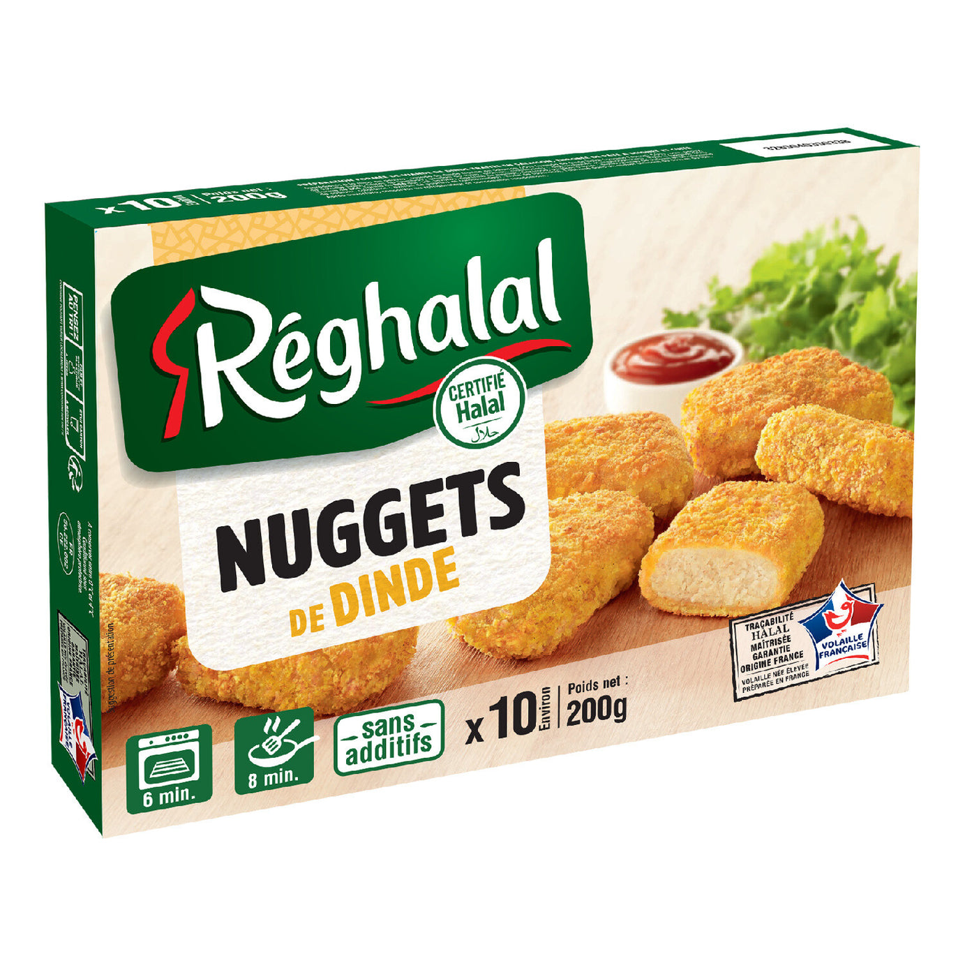 Nuggets halal de dinde REGHALAL la boite de 10 - 200 g - ARSHPRIX