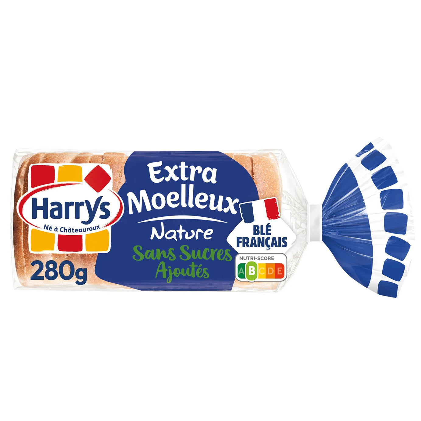 Pain de mie extra moelleux nature sans sucres ajoutés sans additifs HARRYS