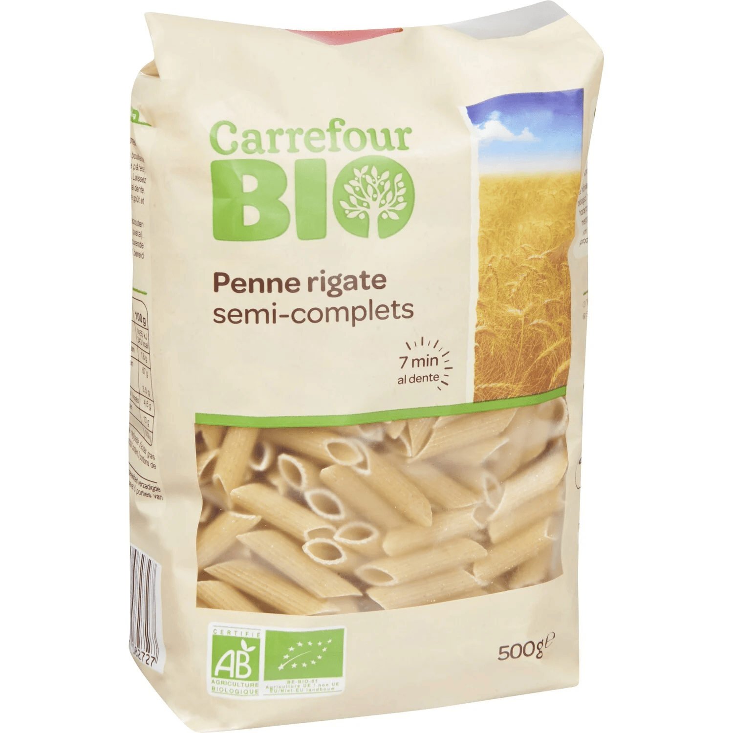 Pâtes Bio semi-complets penne rigate - ARSHPRIX