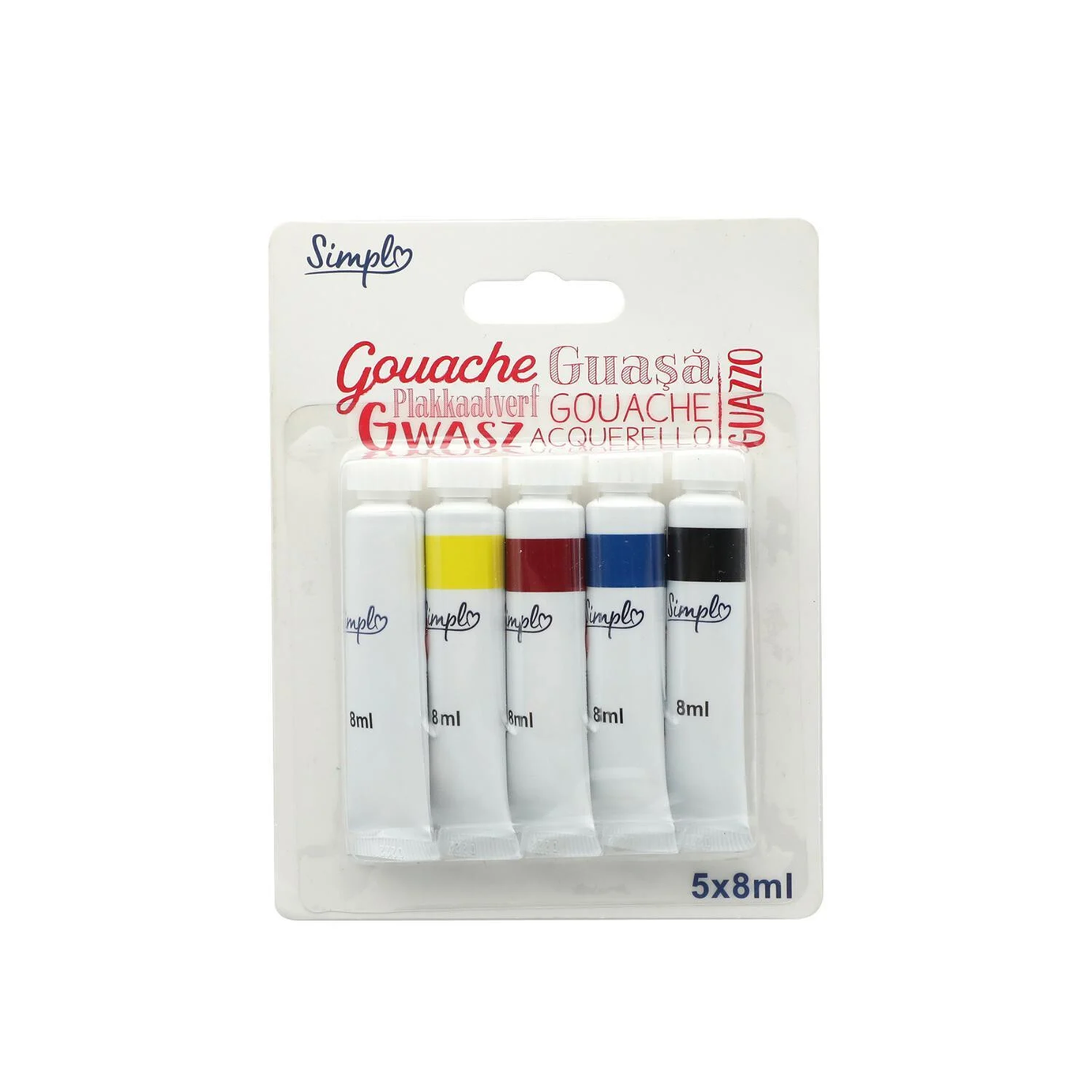 Peinture gouache couleurs primaires x5 - ARSHPRIX