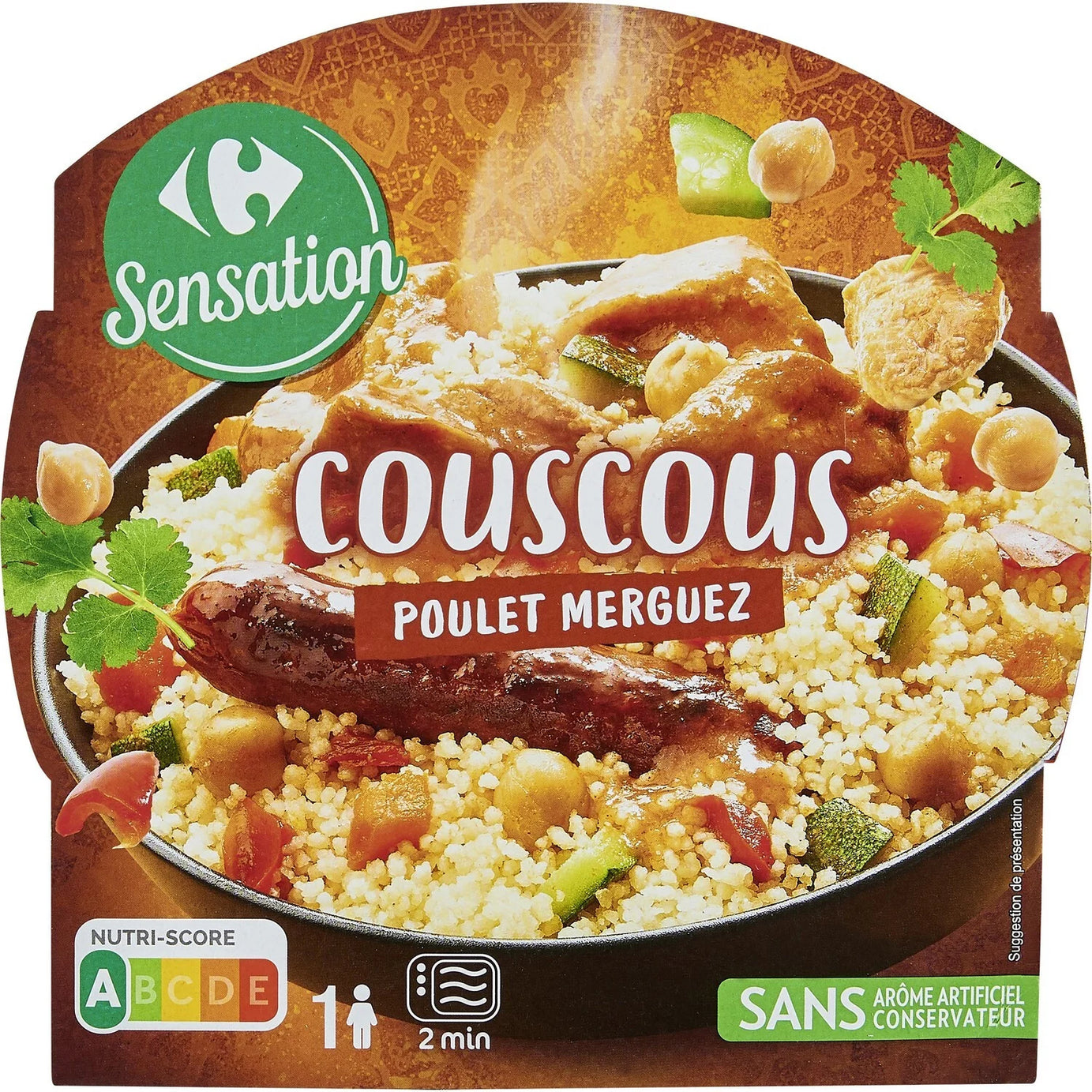 Plats Cuisinés Couscous poulet Merguez 300g - ARSHPRIX