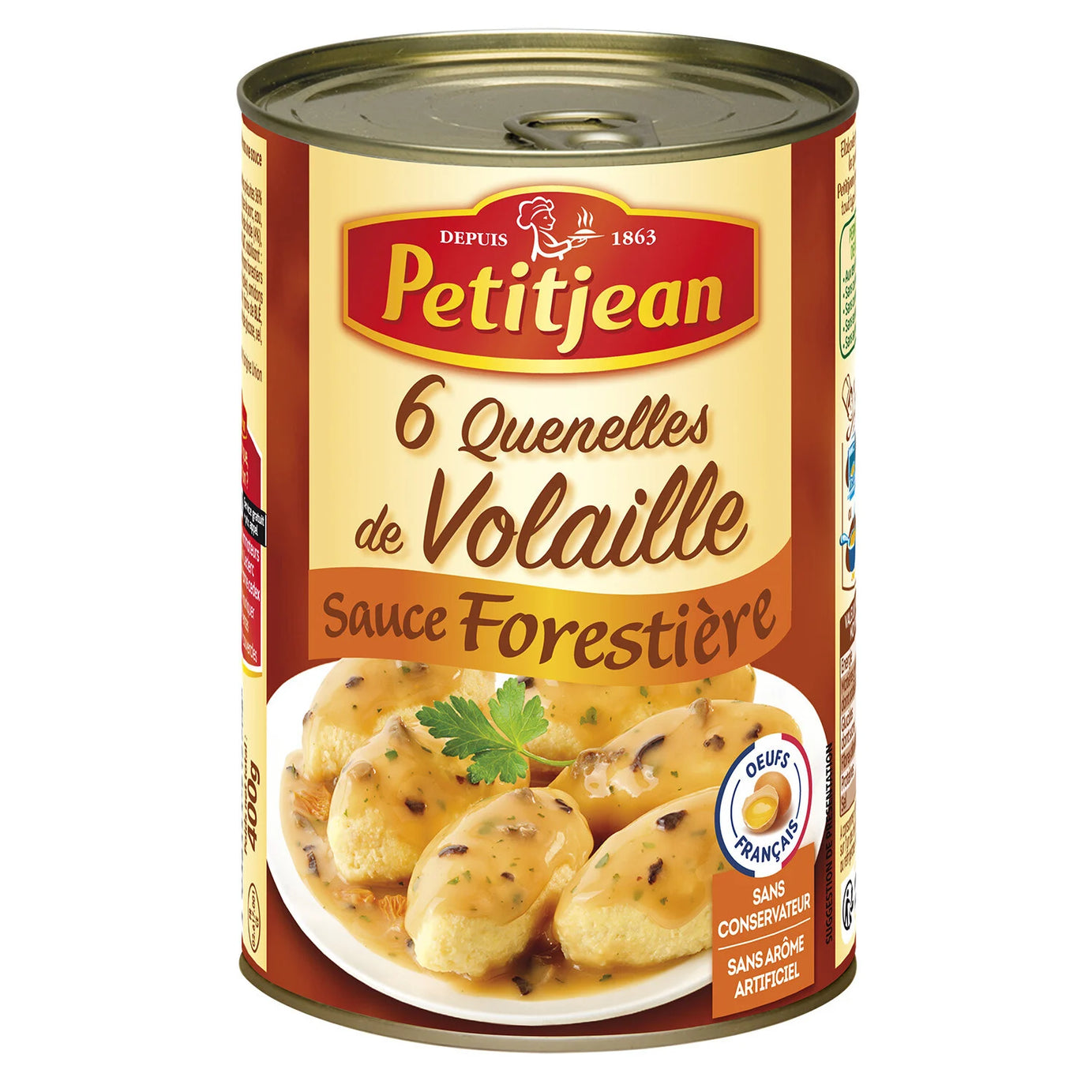 Plats cuisinés Quenelles de Volaille Sauce Forestière 400g PETIT JEAN - ARSHPRIX