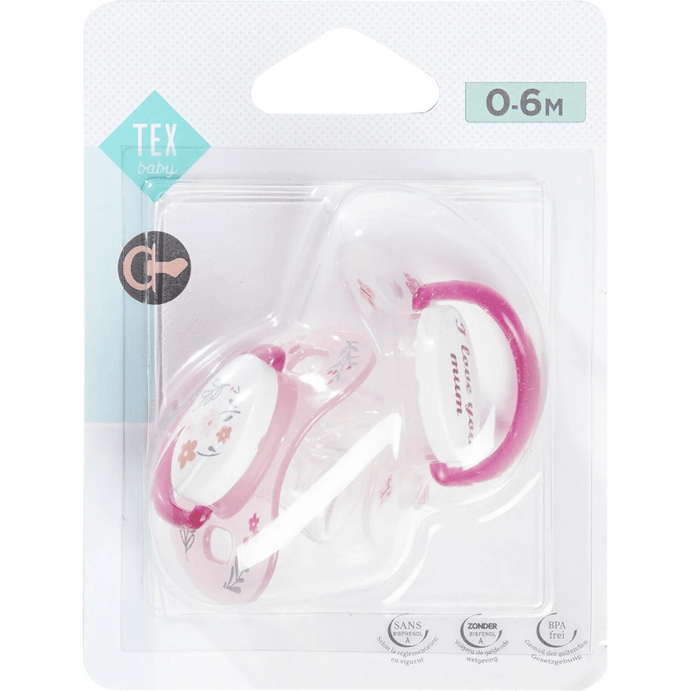 Sucettes rose clair TEX BABY - ARSHPRIX