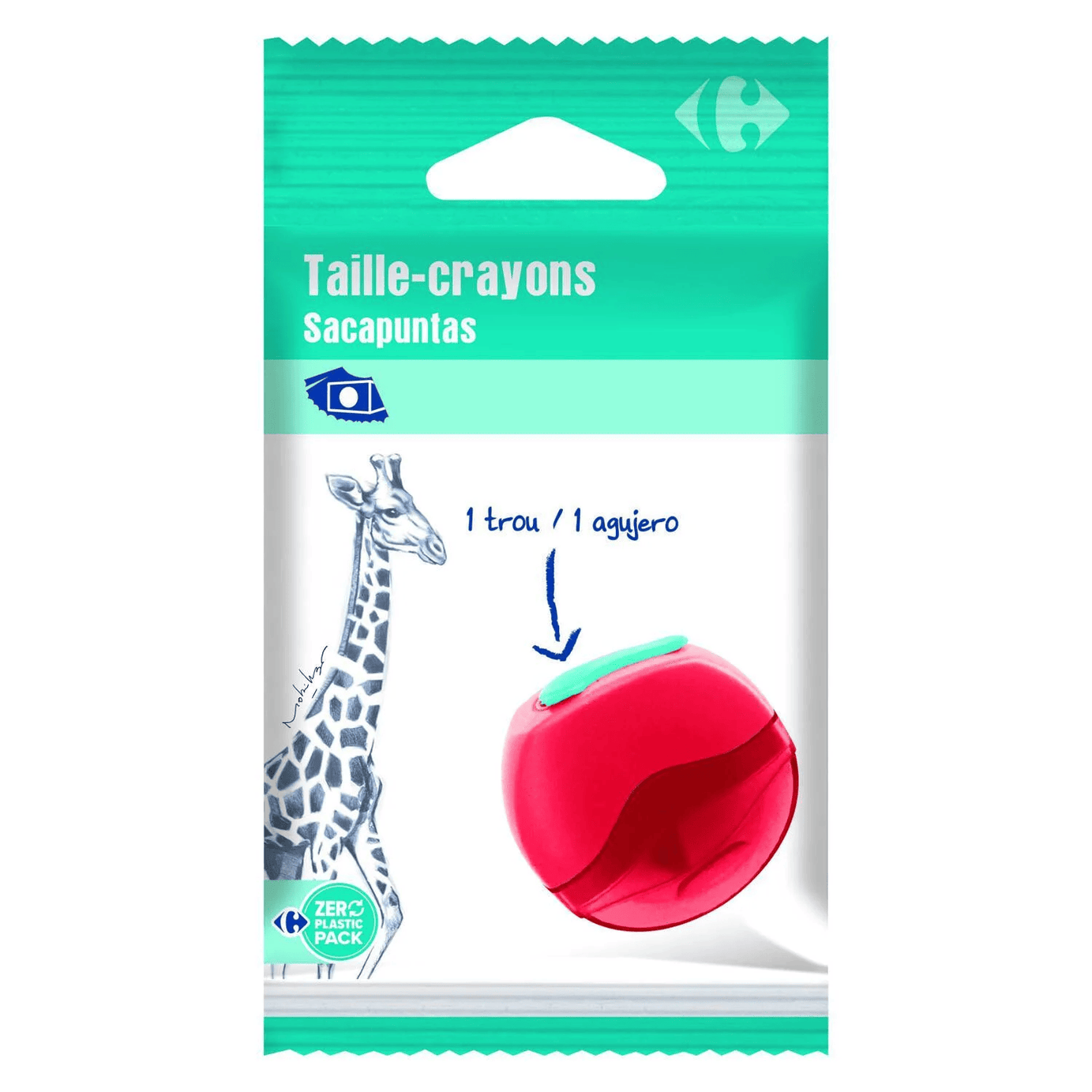 Taille crayon rouge 1 trou avec réservoir - ARSHPRIX